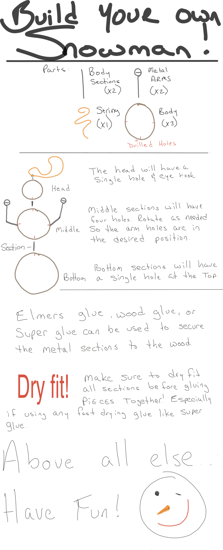 Wooden Snowman Craft Guide (Digital Download) - Image 2