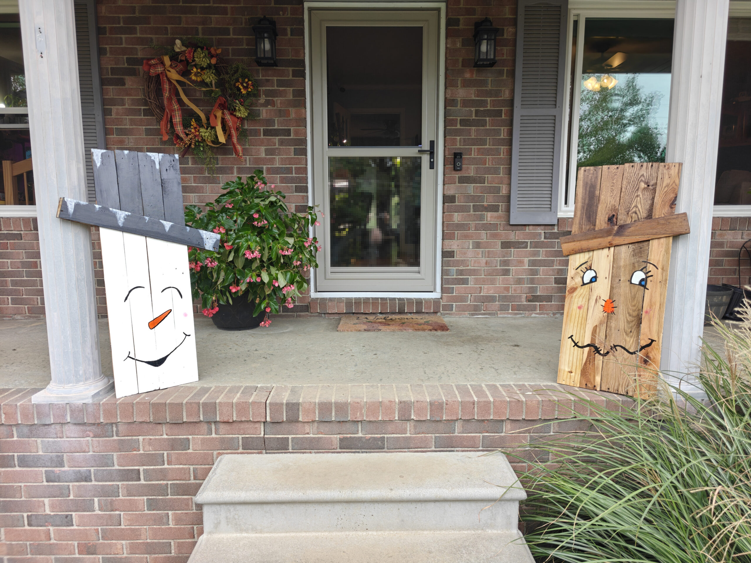 Snowman and Scarecrow decor